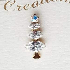 ❌3/$15 Christmas Tree Pin Genuine Handset Austrian Crystal Pin